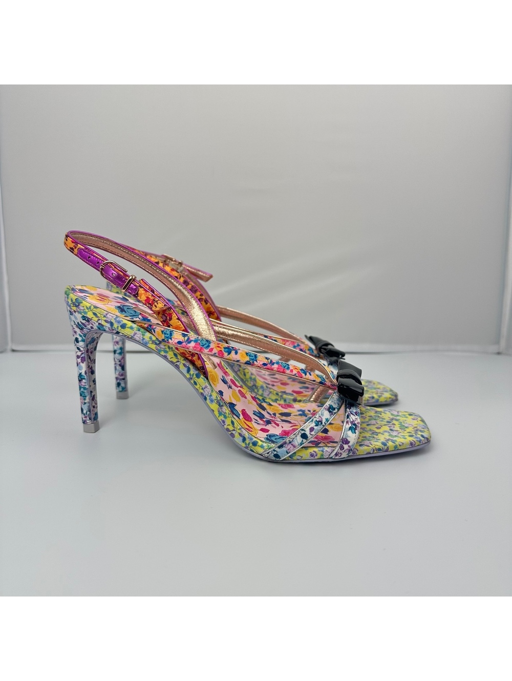 Sophia Webster Laurellie Floral Silk & Leather Slingback Sandals EU 40 US 9 - Picture 4 of 14